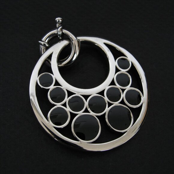 Dyrberg/Kern Idoya large black enamel pendant - Picture 3 of 7